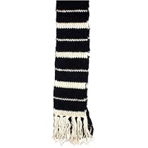 Recycled Silk and Wool Blue Scarf-Striped "Warm and Fuzzy Scarf [Striped - Blue]"