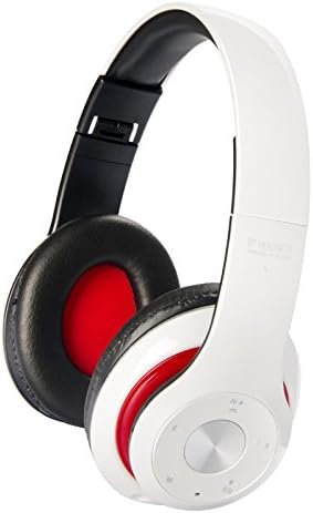 ACET Venture E-1515WHT Premium Bluetooth Over-Ear Headphones with MicroSD Slot, White