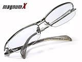 クール＆スタイリッシュな伊達メガネ★モテ男を演出する必須アイテム magnumX MAX-8003-2BL 哀川翔