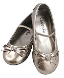 Kids Strap Ballerina Style Flats Girl's Shoes - Metallic Taupe