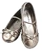 Kids Strap Ballerina Style Flats Girl's Shoes - Metallic Taupe