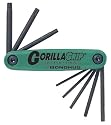 Bondhus 12638 GorillaGrip Set of 7 Tamper Resistant Star Fold-up Keys, sizes TR9-TR40