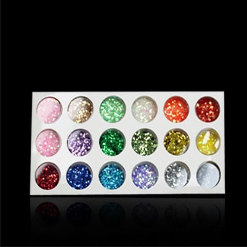 18 Mixed Colors Glitter Powder Dust Chips Tips for Nail Art Decoration