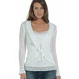 Crochet ruffle cardigan sweater