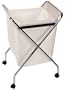 Whitney Design Folding Laundry Cart/Hamper with Wheels, Chrome
