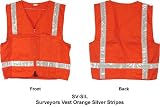 Surveyors Vest Orange Silver Stripes-2XL