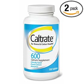 Caltrate 600 Calcium Supplement, 150-Count Bottles (Pack of 2)
