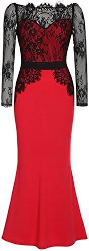 Lokebi Women Lace Maxi Cocktail Party Evening Fromal Gown Dress