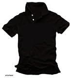 Herren Kurzarm POLOSHIRT, SCHWARZ - 