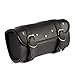 The Nekid Cow | Motorcycle Storage Bag Premium Synthetic Black Plain PVC Leather 2 Strap Closer Tool Bag Pouch for Saddle Bag Sissy Bars, Fork Handlebars or Windshield (Studded)