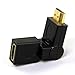 Generic 2x HDMI Male To Female Right Angle 90-360 Degree Adapter