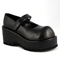 DOLLY-01, 3 1/4' P/F Black Pu Shoes