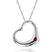 14k White or Yellow Gold Ruby Heart Pendant, 17