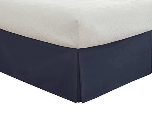 Fresh Ideas Tailored Poplin Bedskirt 14-Inch Drop California King, Navy