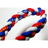 20" Blue/Red/White Titanium Sport Tornado Baseball/Softball Necklace