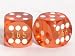 15mm Precision Backgammon Dice, Trans. Peach, Serial #