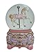 Lightahead Christmas Musical Carousel Horse 100MM Snow Globe Water Ball in Polyresin (Pink)