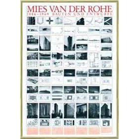 Tableau avec cadre: Mies van der Rohe, "Bauten und Entw�rfe", 100 x 70 - Aluminium Classic: Dor� polie