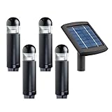 Malibu Outdoor Metal Bollard Four-Light Solar Powered Light Kit #LZ635RP4/LZ635RPL4