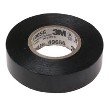 3M 49656 "Tartan" Vinyl Black Plastic Electrical Tape, 3/4-Inch-by-60-Feet
