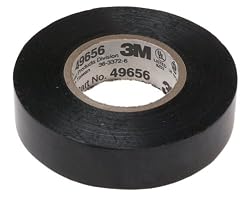 3M 49656 "Tartan" Vinyl Black Plastic Electrical Tape, 3/4-Inch-by-60-Feet