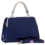 MATANA Trendy PU Patent Leather Top Double Handle Doctor Style Tote Purse Satchel Handbag Shoulder Bag