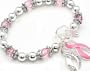 Breast Cancer Awareness Ribbon Stretch Toggle Bracelet