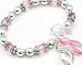 Breast Cancer Awareness Ribbon Stretch Toggle Bracelet