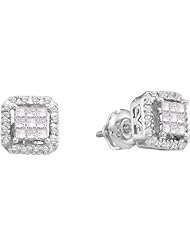 0.33CTW ROUND PRINCESS DIAMOND LADIES FASHION EARRINGS
