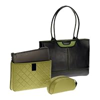Black w/Green Suede Trim Nunzia Design Tuscany Laptop Bag