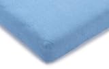 Julius Zöllner 8390349310 - Spannbettuch für Laufgittermatratze Frottee uni hellblau, Größe: 75/100 - 100/100 cm