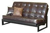 Full Size Futon Sofa Mattress Tufted in Brown Bi-Cast