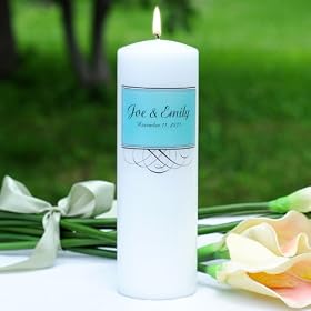 3 Piece Personalized Modern Romance Unity Candle Set (Ivory Gold) (9H x 3W x 3D) by 