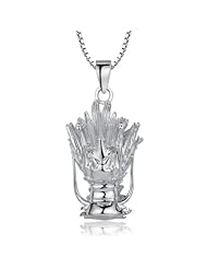 Moon Wings Certified Sterling Silver Dragon Head Pendant w/ 18 Sterling Silver Necklace