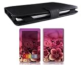 Bundle Monster Barnes & Noble Nook Synthetic Leather Case Cover Jacket + Skin Sticker + Screen Protector Ebook Accessories Combo - Fit 3G and Wifi Version