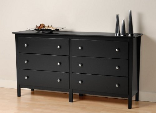 Storage Dresser Contemporary Style in Black Finish
