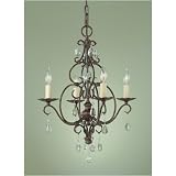Murray Feiss F1904/4MBZ Chateau Four-Light Mini Chandelier Duo-Mount, Mocha Bronze with Prismatic Glass Crystals