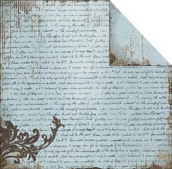 Heritage Double-Sided Paper 12X12-Script/Blue