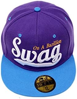 Doture Mens Women Casual SWAG 6 Panel Flat Visor Street Dancing Hat Baseball Cap Purple