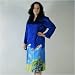 Exquisite Silk Caftan by TexereSilk, 100% Silk, Hand Painted & Hand Dyed -- Deep Blue
