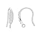 egemmall Sterling Silver CZ French Earring Hook Ear Wire Earring Connector, Rhodium Plated