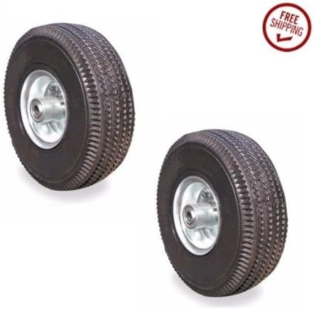 Set of 2 New Pneumatic 10" Air Tires 4.10/3.50 Hand Truck Wheels with 3/4" ID