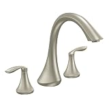 Buy Moen T943BN Eva Two-Handle High Arc Roman Tub Faucet without Valve, Brushed Nickel by Moen