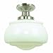 Martha Stewart RPMS022/1-102 Schoolhouse Pendant and Semi Flush Combo with Gloss Milk Glass Shades, Polished Nickel