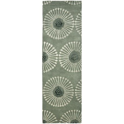 Safavieh Soho Collection SOH821C Handmade Grey New Zealand Wool Area Runner, 2.6-Inch by 12-Feet