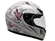 Pink White Butterfly Street Sport Bike Motorcycle Full Face Helmet DOT (Large)