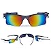 RIVBOS Rb0308 POLARIZED Sports Sunglasses with 5 Set Interchangeable Lens (Silver&Black)
