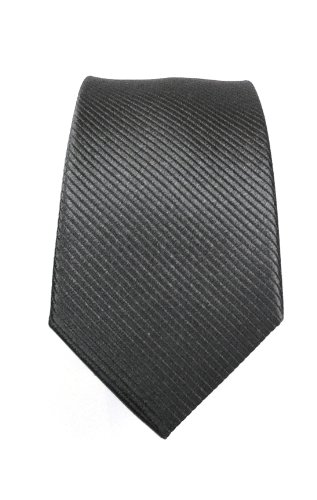 100% Silk Woven Skinny Solid Charcoal Tie