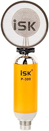 LOPOO 3.5mm Studio Condenser Recording Microphone Set for Computer Karaoke, Studio and Broadcasting(iSK P-300 Yellow)