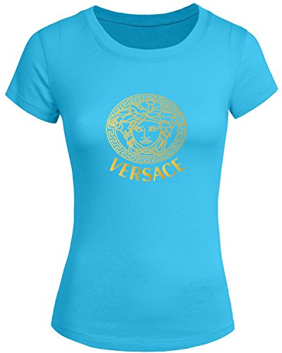 Versace Gold Logo For 2016 Women Printed Short Sleeve Tee T-shirt